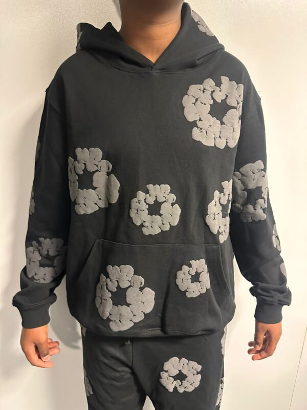 Denim Tears Hoodie Print Black - Image 3