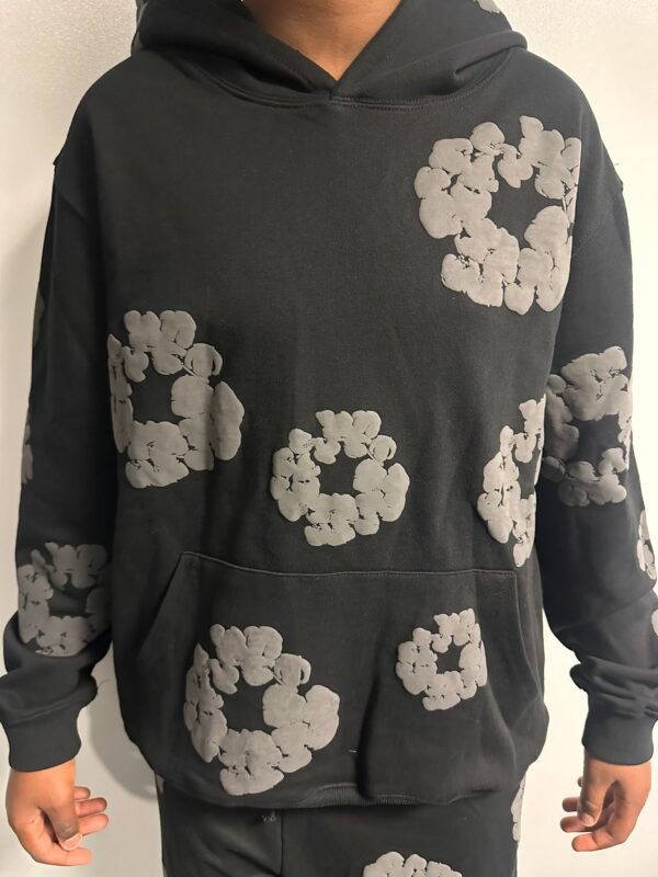 Denim Tears Hoodie Print Black - Image 7