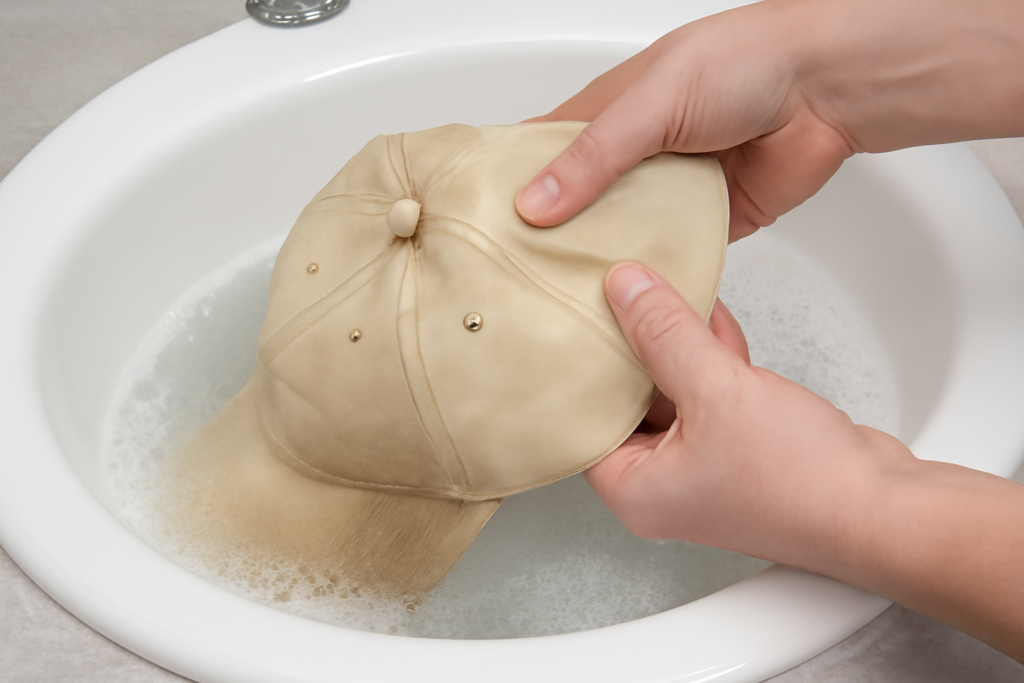 Vervuilde en Bezweet Hoeden Schoonmaakt